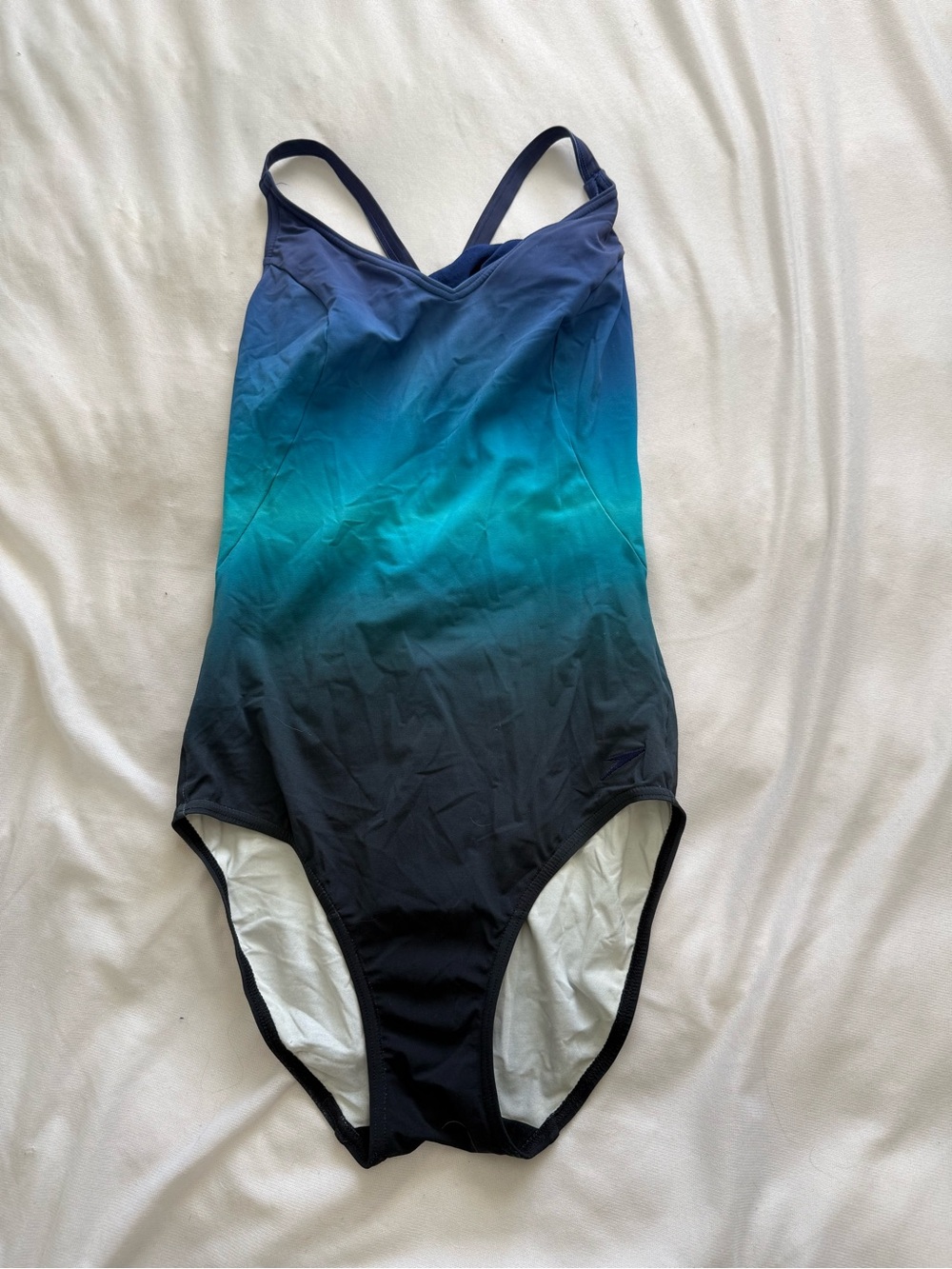 Speedo Ombre Teal-to-Navy One-Piece Swimsuit